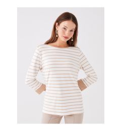 Снимка на LC Waikiki Women's Boat Neck Striped T-Shirt