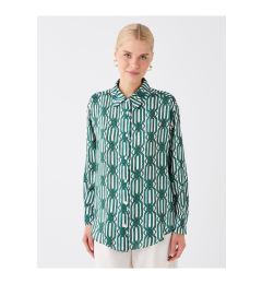 Снимка на LC Waikiki Women's Patterned Long Sleeve Oversize Satin Shirt