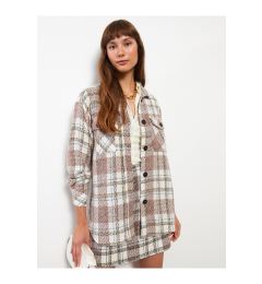 Снимка на LC Waikiki Women's Plaid Long Sleeve Tweed Oversize Shirt Jacket