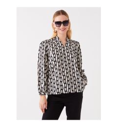 Снимка на LC Waikiki Women's Scoop Neck Patterned Long Sleeve Oversize Blouse