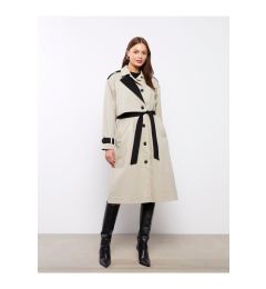 Снимка на LC Waikiki Women's Shirt Collar Color Block Long Sleeve Trench Coat