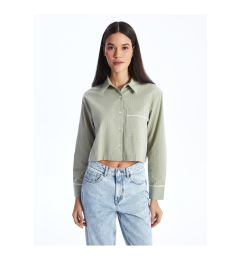 Снимка на LC Waikiki Women's Striped Long Sleeve Crop Shirt