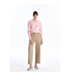 Снимка на LC Waikiki Women's Tight Fit Straight Suede Trousers