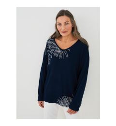 Снимка на LC Waikiki Women's V-Neck Printed Long Sleeve T-Shirt