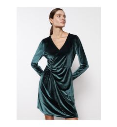 Снимка на LC Waikiki Women's V-Neck Straight Long Sleeve Velvet Dress