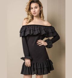 Снимка на LEMONADA COLD SHOULDER DRESS WITH FLOUNCES BLACK