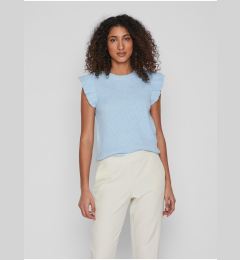 Снимка на Light blue women's ribbed T-shirt VILA Ril - Women