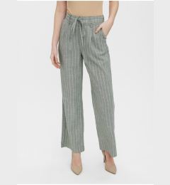 Снимка на Light green striped wide trousers VERO MODA Serena - Women