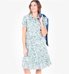 Снимка на Light Green Women Floral Shirt Dress Brakeburn - Women