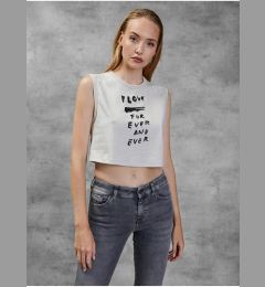 Снимка на Light Grey Women's Cropped T-Shirt Diesel - Women