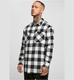 Снимка на Long oversized plaid shirt black/white