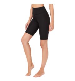 Снимка на LOS OJOS Women's Black High Waist Compression Cycling Shorts Sports Leggings