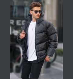 Снимка на Madmext Black Hooded Men's Puffer Coat 6801