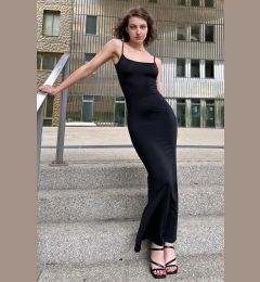 Снимка на Madmext Black Long Strap Basic Dress