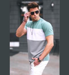 Снимка на Madmext Men's Color Blocked Mint Green T-Shirt