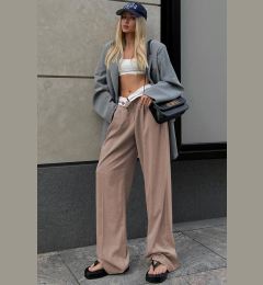 Снимка на Madmext Mink Belt Detailed Wide Leg Trousers