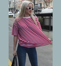 Снимка на Madmext Red Striped Crew Neck T-Shirt