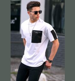 Снимка на Madmext White Pocket Detailed Men's Basic T-Shirt