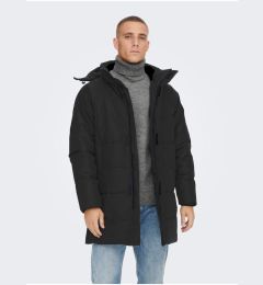 Снимка на Men's Black Quilted Winter Coat ONLY & SONS Carl - Men