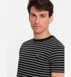 Снимка на Men's striped t-shirt with patch by Ombre Design - black and white