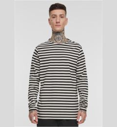 Снимка на Men's T-shirt Regular Stripe LS - white/black