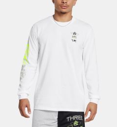 Снимка на Men's T-shirt Under Armour Curry HW Verbiage LS Tee-WHT - Men's