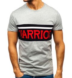 Снимка на "Men's T-shirt with print ""Warrior"" 100701 - grey,"