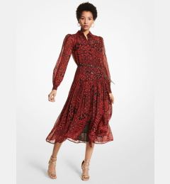 Снимка на Michael Kors Dress - ANIMAL PTCHWK MIDI DRESS red