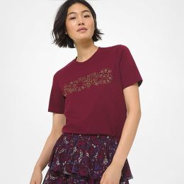 Снимка на Michael Kors T-shirt - KORS STUDDED TEE burgundy