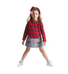 Снимка на mshb&g Red Plaid Kitten Girl's Dress