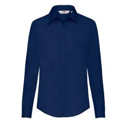 Снимка на Navy blue women's poplin shirt classic Fruit Of The Loom