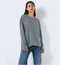 Снимка на Noisy May Grey-blue Womens Basic Oversize Long Sleeve T-Shirt Noisy - Women