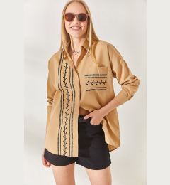 Снимка на Olalook Camel Pocket Detailed Printed Woven Shirt