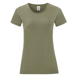 Снимка на Olive Iconic Women's T-shirt in combed cotton Fruit of the Loom