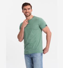 Снимка на Ombre BASIC men's t-shirt with decorative pilling effect - green