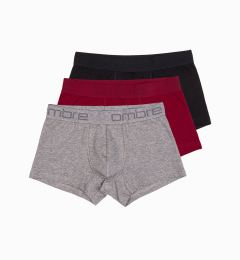 Снимка на Ombre Men's cotton boxer shorts with logo - 3-pack mix