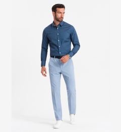 Снимка на Ombre Men's cotton patterned SLIM FIT shirt - blue