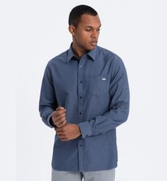 Снимка на Ombre Men's cotton shirt with pocket REGULAR FIT - blue