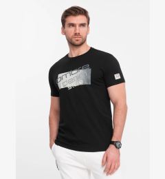 Снимка на Ombre Men's cotton t-shirt with logo - black