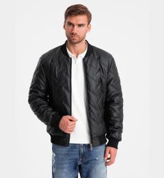 Снимка на Ombre Men's embossed bomber jacket - black