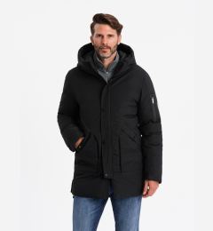 Снимка на Ombre Men's long seasonal outdoor style jacket - black