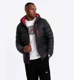 Снимка на Ombre Men's quilted nylon sports style jacket - black