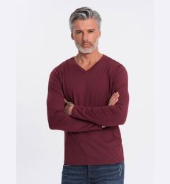 Снимка на Ombre Men's unprinted longsleeve with a crew neckline - maroon