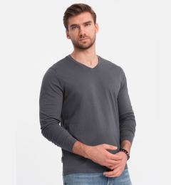 Снимка на Ombre Men's unprinted longsleeve with a v-neck - graphite