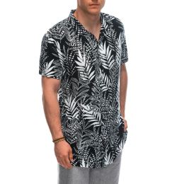 Снимка на Ombre Men's viscose patterned short sleeve shirt OM-SHPS-0113