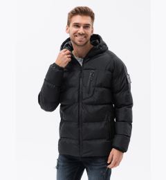 Снимка на Ombre Quilted heavily insulated men's jacket with raglan sleeves - black