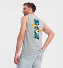 Снимка на Ombre Summer Vibe printed men's cotton tank top - grey melange