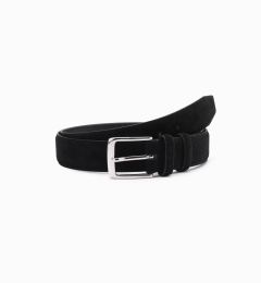 Снимка на Ombre Unicolored men's natural suede belt - black