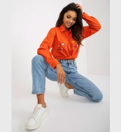 Снимка на Orange shirt with print and collar