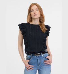 Снимка на Orsay Dark blue Ladies T-shirt with frills - Women